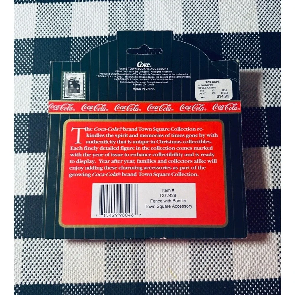 Coca-Cola Town Square Collection Accessories Fence With Banner #CG2428‎